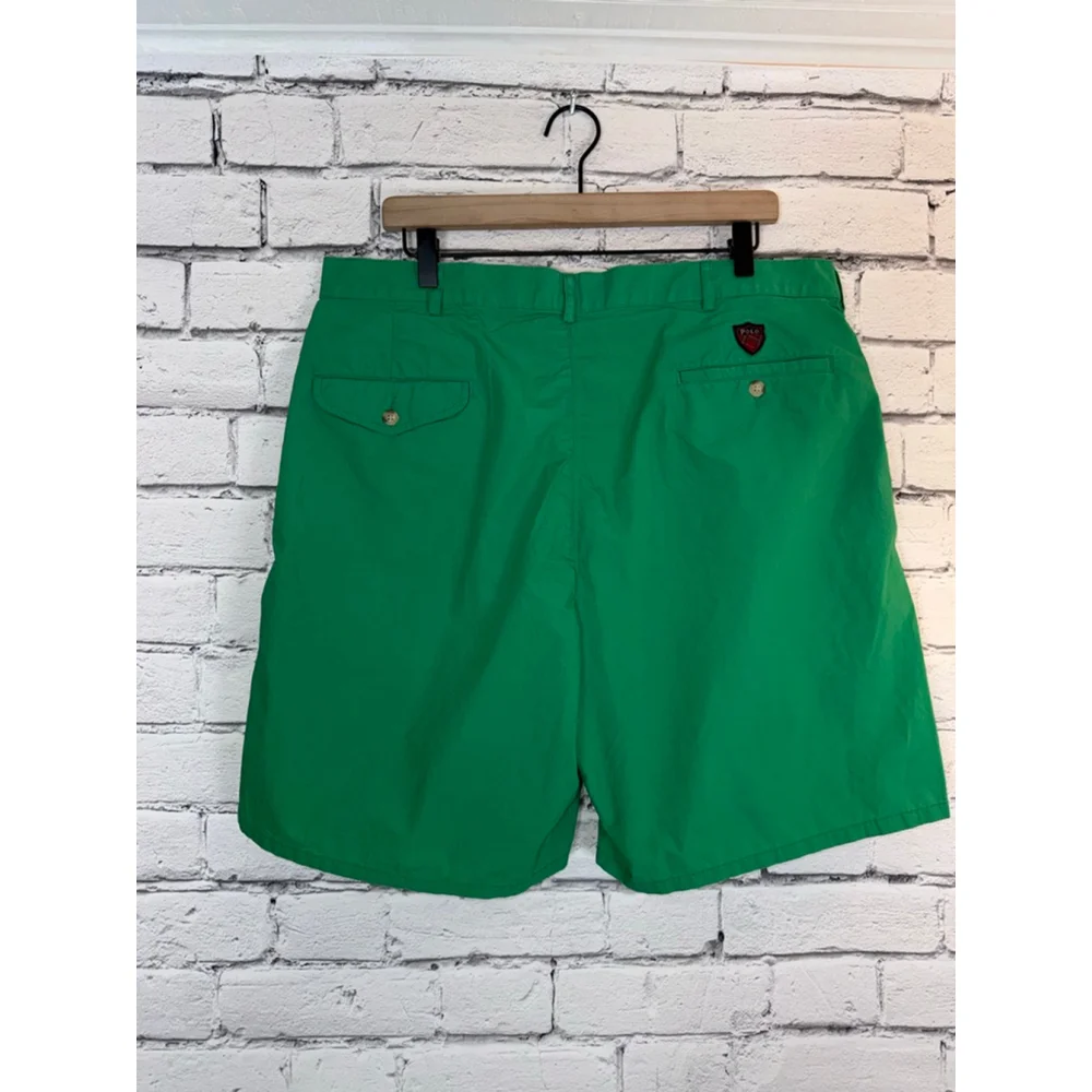 Men's Polo Ralph Lauren Pleated Golf Shorts size 38 Green 1990’s Vintage Y2K